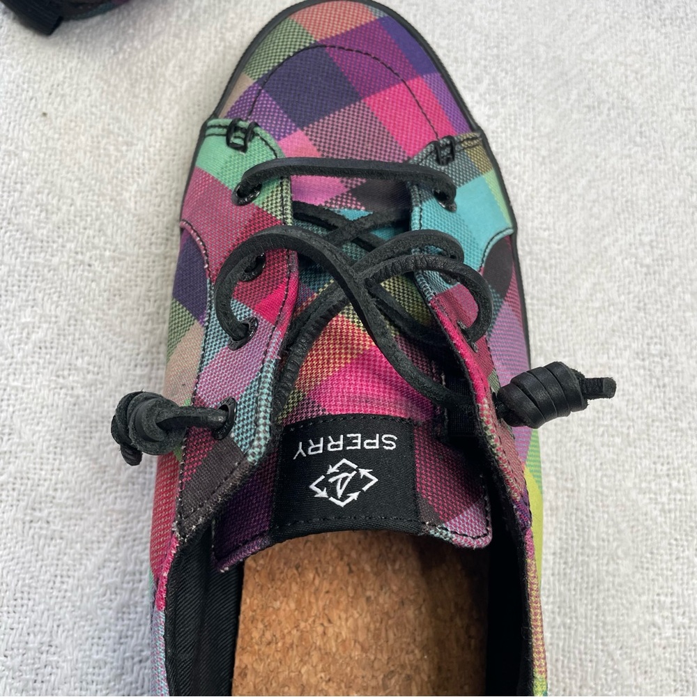 Sperry Women's Colorful Plaid Sneakers~‎ Sz 9.5 - Picture 10 of 11